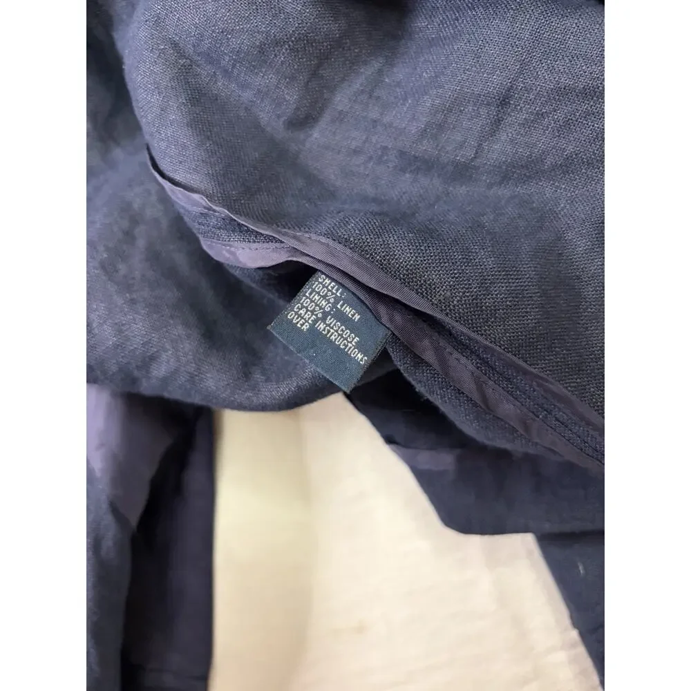 VTG Polo Ralph Lauren Blazer Men’s XXL Navy 100% Linen Sport Coat Jacket Macau